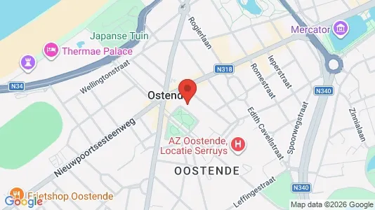Apartments for rent i Oostende - kort over placeringen