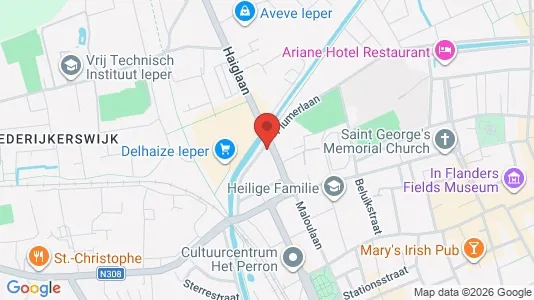 Apartments for rent i Ieper - kort over placeringen