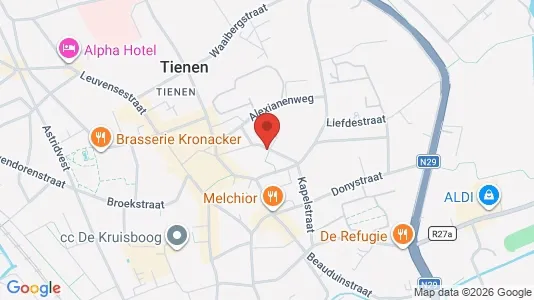 Apartments for rent i Tienen - kort over placeringen