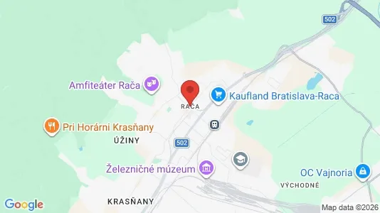 Apartments for rent i Bratislava Rača - kort over placeringen