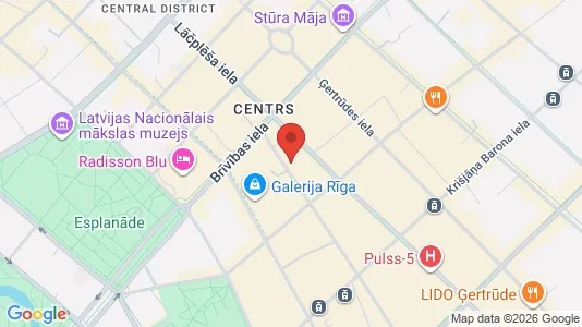 Apartments for rent i Riga Centrs - kort over placeringen