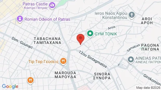 Apartments for rent i Patras - kort over placeringen