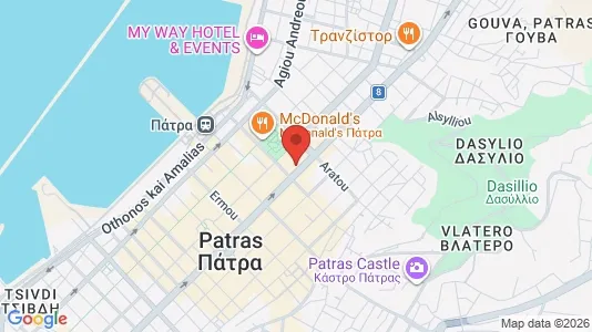Apartments for rent i Patras - kort over placeringen