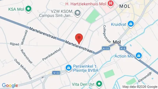 Apartments for rent i Mol - kort over placeringen