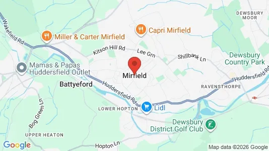 Houses for rent i Mirfield - West Yorkshire - kort over placeringen