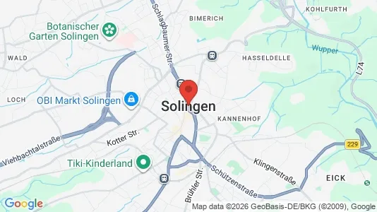 Houses for rent i Solingen - kort over placeringen