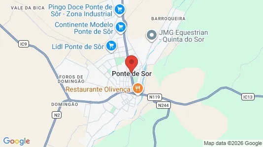 Apartments for rent i Ponte de Sor - kort over placeringen