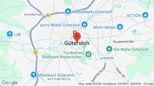 Apartments for rent i Gütersloh - kort over placeringen