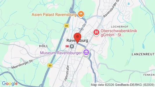 Apartments for rent i Ravensburg - kort over placeringen