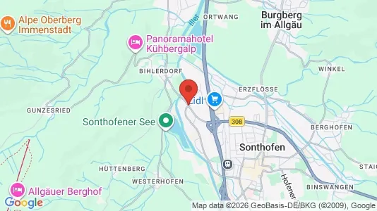 Houses for rent i Oberallgäu - kort over placeringen