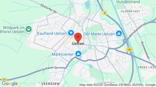 Apartments for rent i Uelzen - kort over placeringen