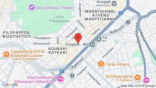 Apartments for rent i Athens Koukaki - kort over placeringen