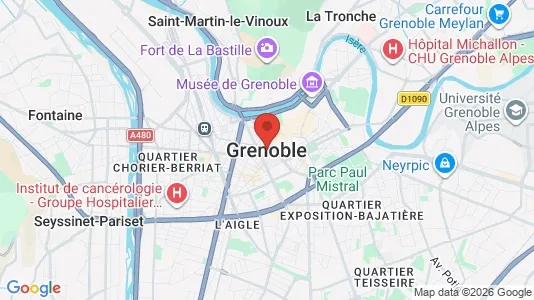 Rooms for rent i Grenoble - kort over placeringen
