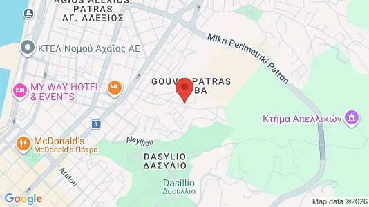 Apartments for rent i Patras - kort over placeringen