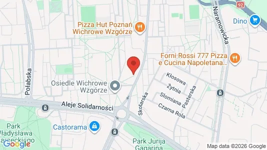 Rooms for rent i Poznań - kort over placeringen