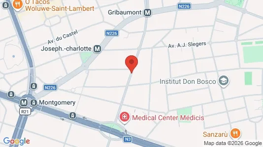 Apartments for rent i Brussels Sint-Lambrechts-Woluwe - kort over placeringen