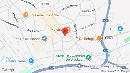 Apartments for rent i Tienen - kort over placeringen