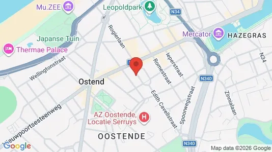 Apartments for rent i Oostende - kort over placeringen