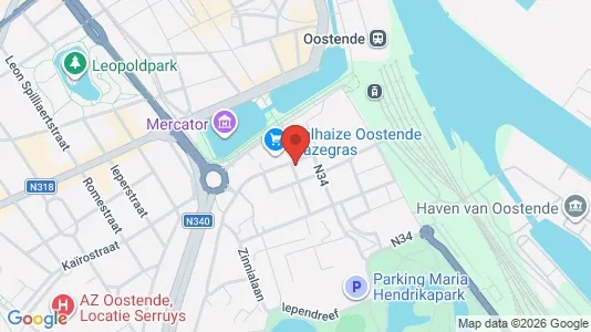 Apartments for rent i Oostende - kort over placeringen