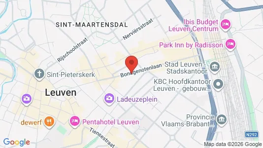 Apartments for rent i Leuven - kort over placeringen
