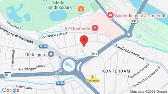 Apartments for rent i Oostende - kort over placeringen