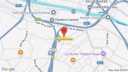 Apartments for rent i Charleroi - kort over placeringen