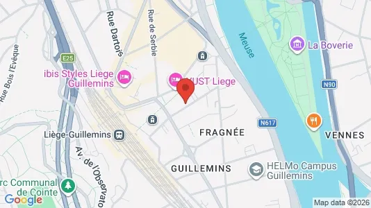 Apartments for rent i Luik - kort over placeringen