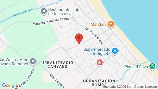 Apartments for rent i Oliva - kort over placeringen