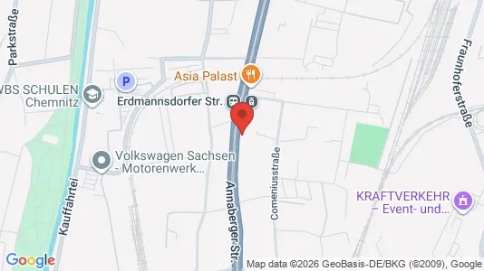 Apartments for rent i Chemnitz - kort over placeringen