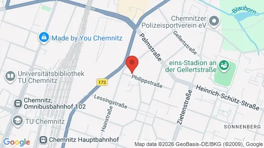 Apartments for rent i Chemnitz - kort over placeringen