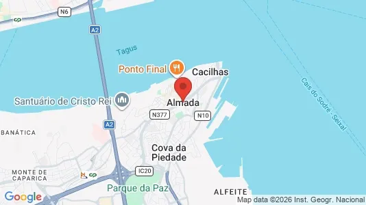Apartments for rent i Almada - kort over placeringen
