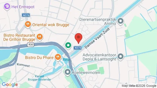 Apartments for rent i Brugge - kort over placeringen