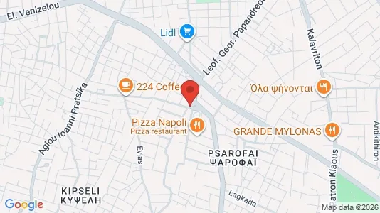 Apartments for rent i Patras - kort over placeringen