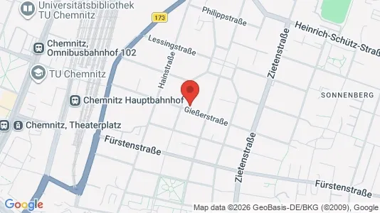 Apartments for rent i Chemnitz - kort over placeringen