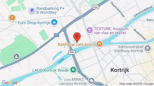 Apartments for rent i Kortrijk - kort over placeringen
