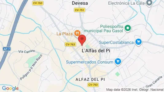 Apartments for rent i L'Alfàs del Pi - kort over placeringen