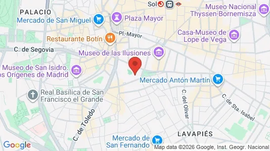 Apartments for rent i Madrid Centro - kort over placeringen
