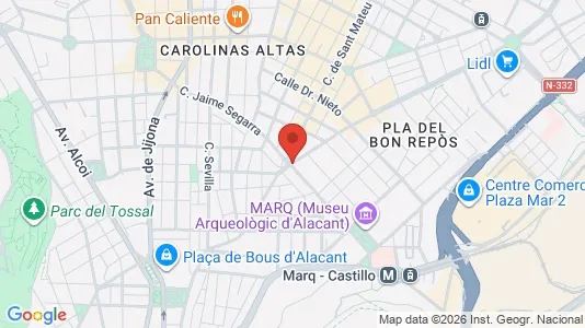 Rooms for rent i Alicante/Alacant - kort over placeringen
