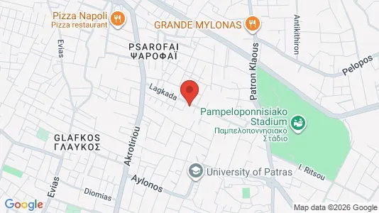 Apartments for rent i Patras - kort over placeringen