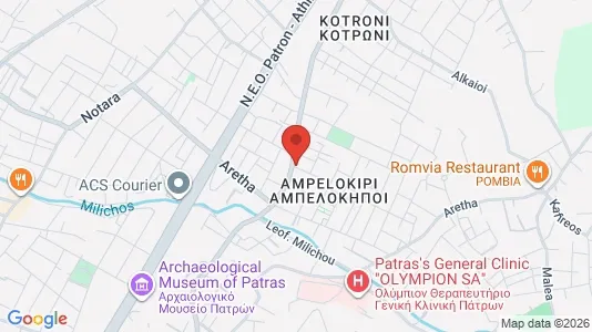 Apartments for rent i Patras - kort over placeringen