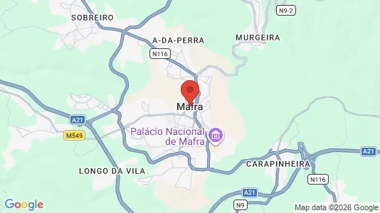 Apartments for rent i Mafra - kort over placeringen