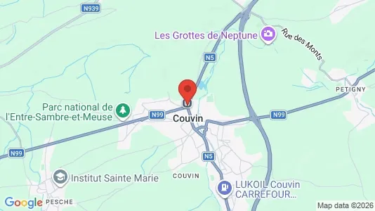 Houses for rent i Couvin - kort over placeringen
