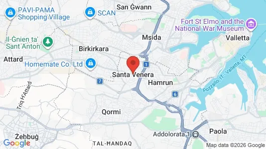 Apartments for rent i Santa Venera - kort over placeringen