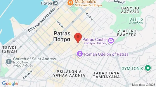 Apartments for rent i Patras - kort over placeringen
