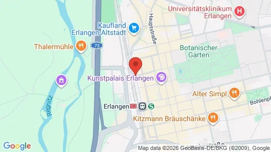 Apartments for rent i Erlangen - kort over placeringen