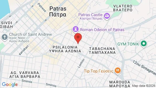 Apartments for rent i Patras - kort over placeringen