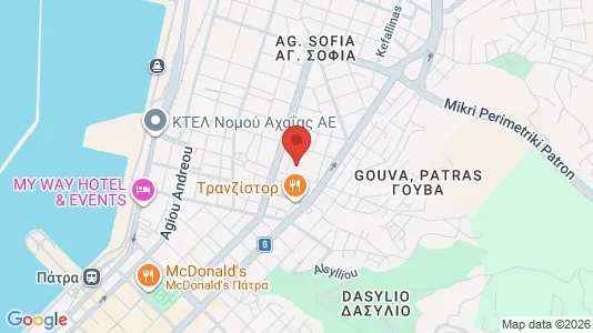 Apartments for rent i Patras - kort over placeringen
