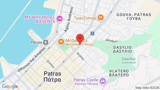 Apartments for rent i Patras - kort over placeringen