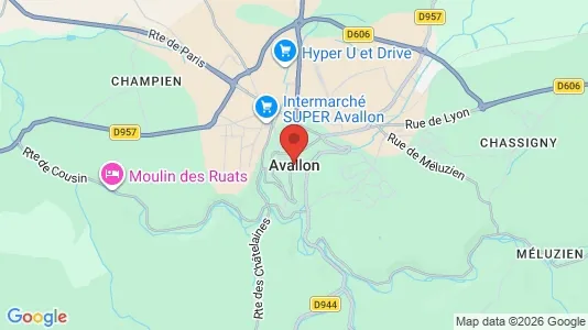 Apartments for rent i Avallon - kort over placeringen