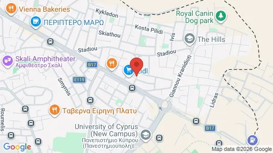 Apartments for rent i Nicosia Aglantzia - kort over placeringen